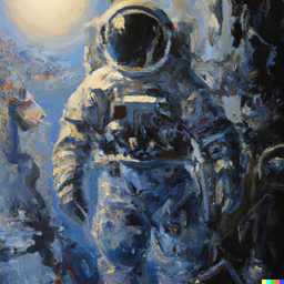 an astronaut, very detailed painting by John Berkey generated by DALL·E 2
